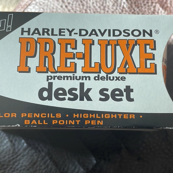4 Pcs Vintage Harley Davidson Desk Set NIB 1996 - Picture 7 of 8